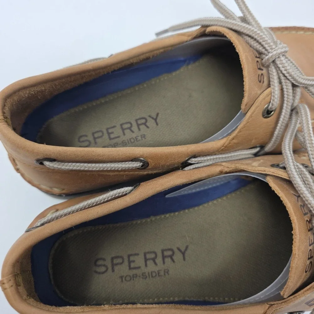 Sperry Topsider Boat Shoes Mens 8W Brown Lace Up Round Toe Casual Comfort